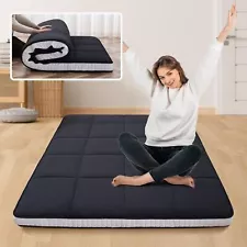 NAIZEA Futon Mattress Japanese Floor Mattress Twin Full Queen RollUp Pad Cushion