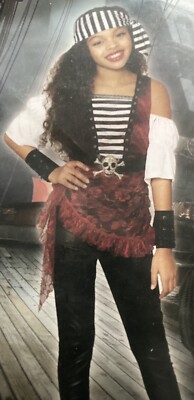 Girl Size S 4-5-6 Pirate Cosplay Costume  New! 4 Piece Gasparilla!