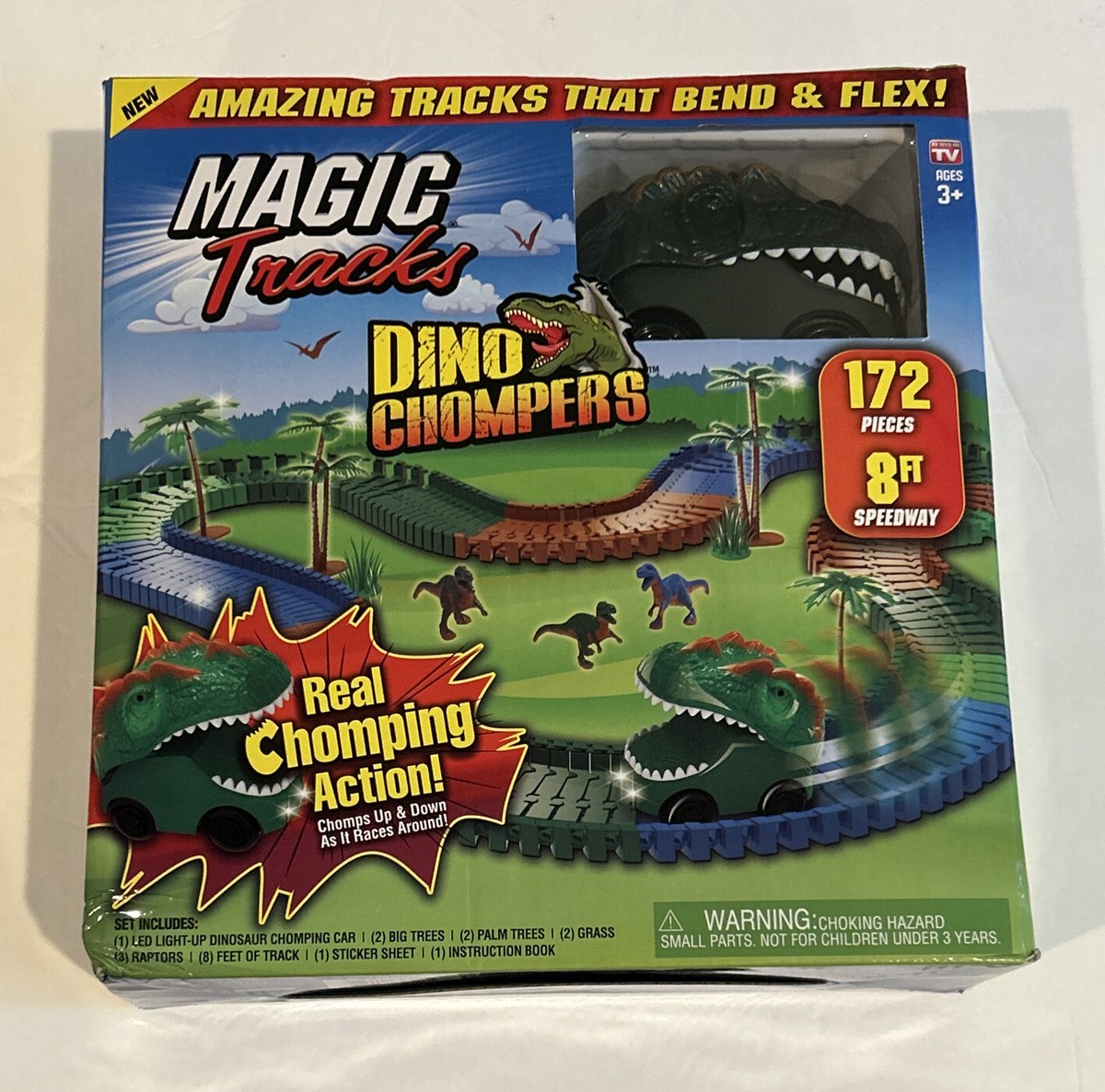 Magic Tracks Dino Chompers, 8 Feet of Track with Real Chomping