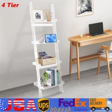 Home 4-Tier Ladder Bookshelf – Freestanding Acrylic Bookcase, Frame 52 cm*183 cm