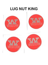 4 Western Red Emblems 1 12 Or 1.5  For 5 Ears Plastic Caps