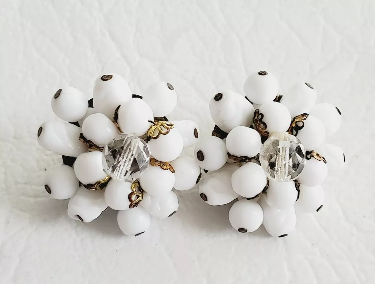 Milk glass best sale earrings