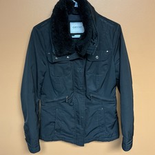 Geox Respira Black Nylon Full Zip Snap Button Jacket Women’s Size 8