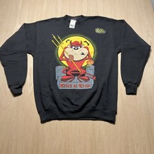 Vintage NOS 90s Taz Looney Tunes Taz Trick Or Treat Glow In Dark Sweatshirt L