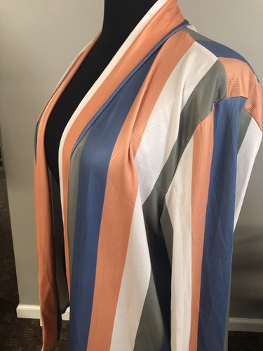 Brand New Cover Up Jacket Size 3X Vibrant Colors Open Front Jacket Lg Sleeves - Picture 5 of 6