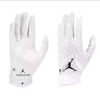 #ad Nike Jordan Vapor Knit Fly Lock Football Gloves White Black Sz. S FD6992 102 NWT $49.95