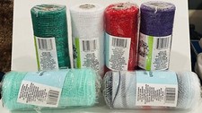 LOT 6 DECORATIVE MESH RIBBON VARIOUS COLORS CRAFTS WREATHS DIY 6 X 5 YD AI