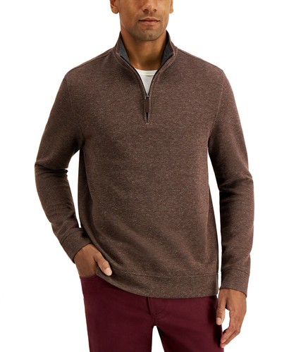 Tasso Elba Men's Birdseye Quarter-Zip 