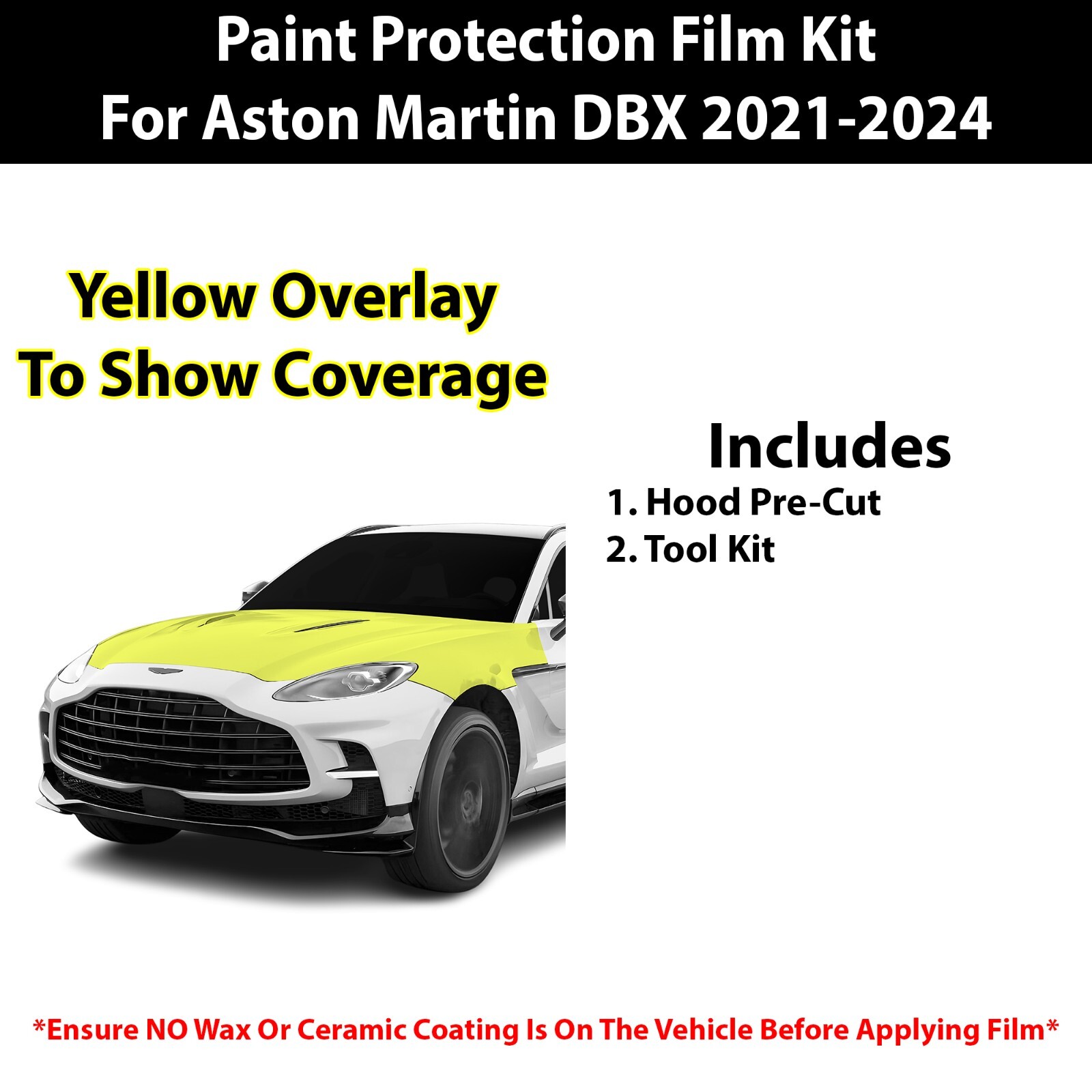 Pre Cut Paint Protection Film Clear Bra PPF Kit for Aston Martin DBX 2021+