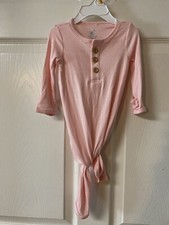 Light Pink Girls Newborn Knot Gown By Cloud Island