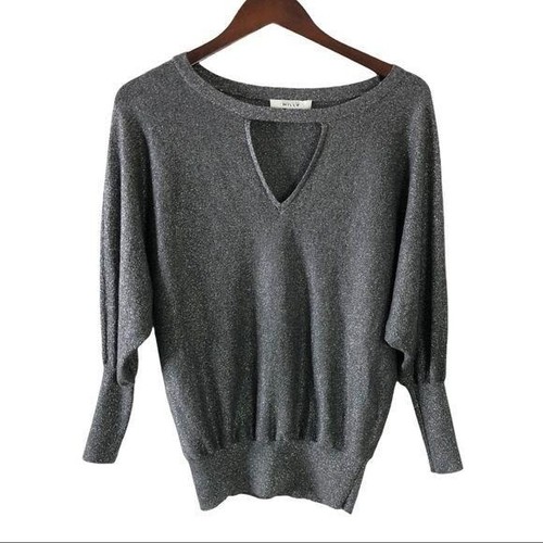 Milly Metallic Pullover Sweater Top 