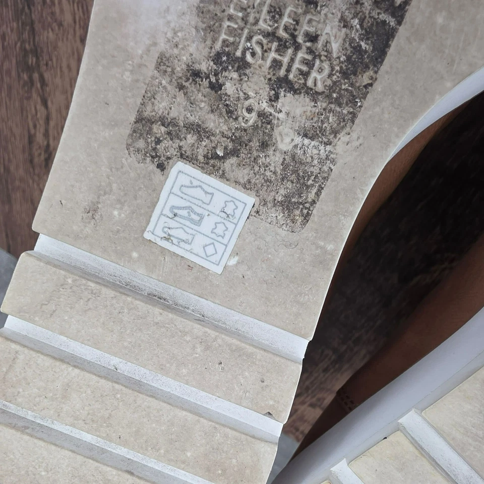 Botines Chelsea Eileen Fisher 9 Marrón Camel Cuero Nobuck Blanco Cuña Lateral Gore Foto 3 de 4