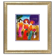 Moshe Leider, Framed Original Mixed Media Watercolor Painting, Hand Signed