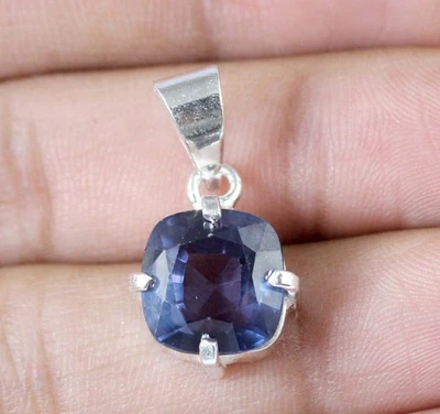 Anhänger mit Farbwechsel Saphir Cushion Gemstone 7,80 Ct Silberfassung 925 - Bild 1 von 4
