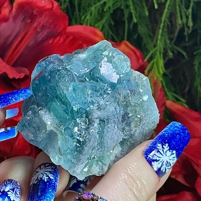 Blue Fluorite Crystal Cluster ~ 5 oz. ~ 2 1/2'' Long ~Translucent Cubic Formation