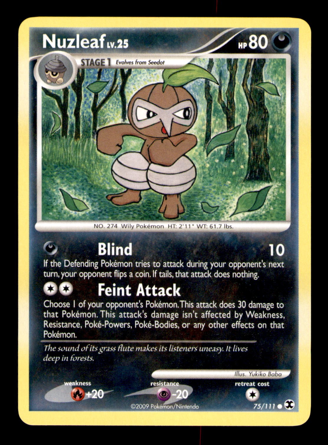 Nuzleaf 75/111 Common Rising Rivals Pokemon Near Mint