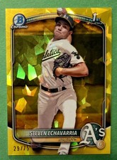 2025 Bowman Chrome Sapphire - Steven Echavarria #/75 Yellow 1st Bowman Athletics