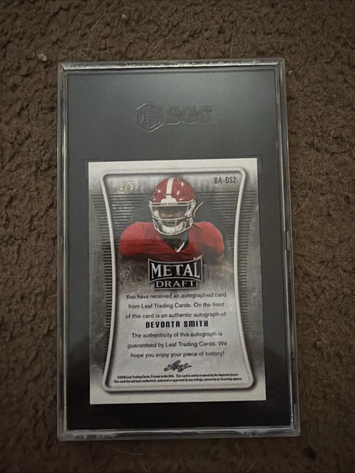 2012 Leaf Metal Draft Devonta Smith Auto Red Marble 2/5 SGC Auto 10 Grade 9 - Image 2 of 4