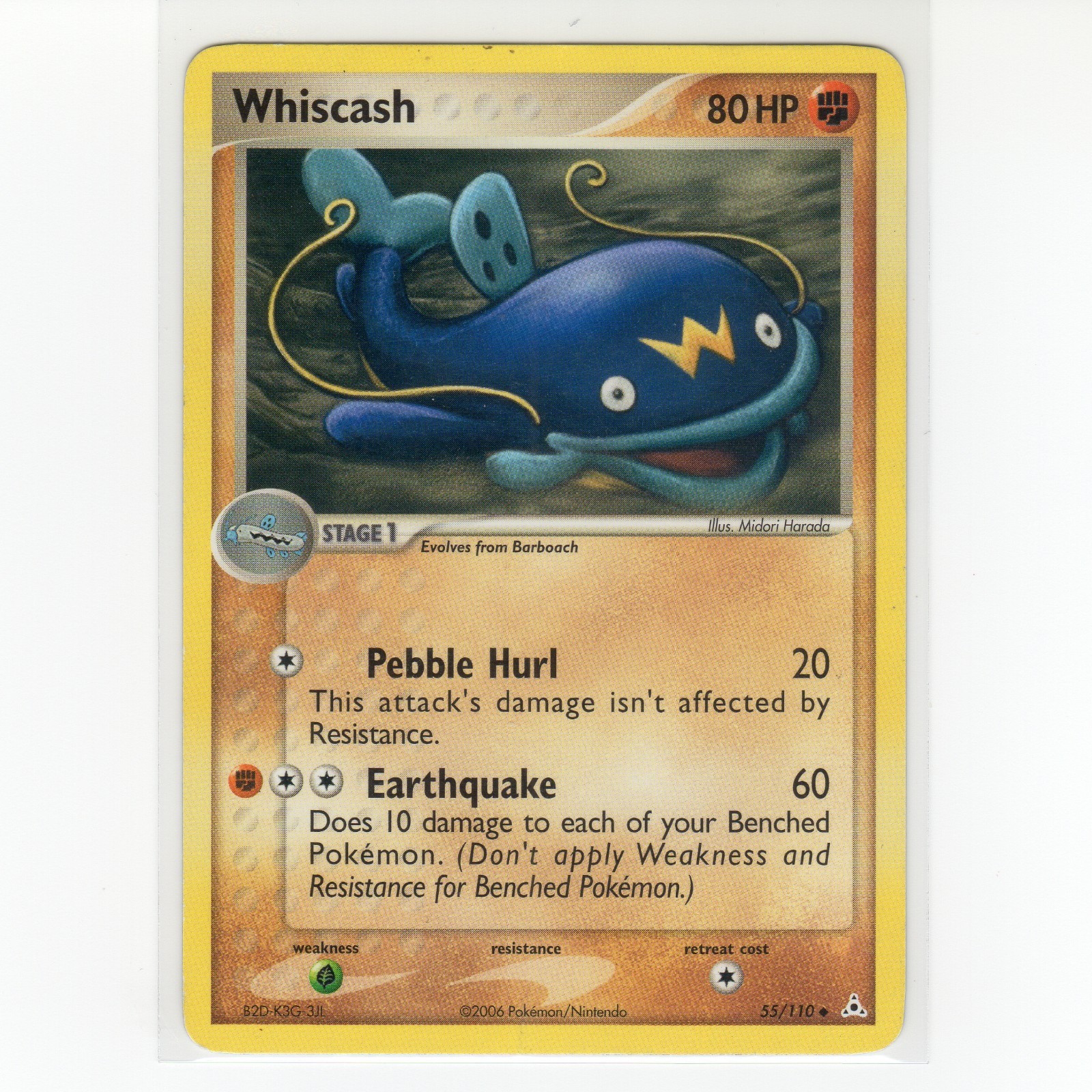 Pokémon TCG Whiscash 55/110 EX Holon Phantoms Regular Common Card EN-LP 2006
