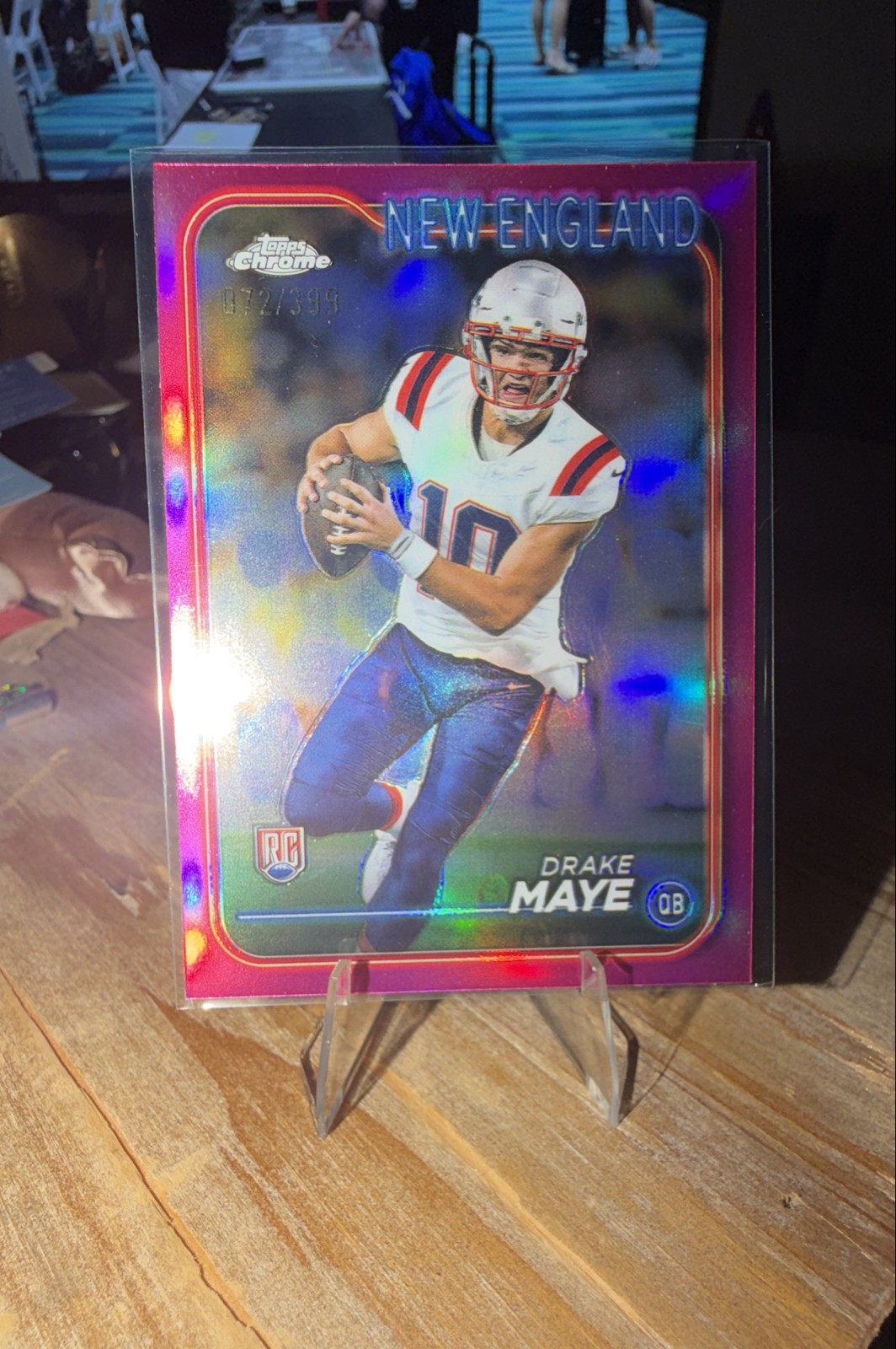 2024 Topps Chrome - Rookies Drake Maye #203 Magenta Refractor /399 (RC)