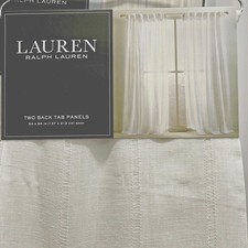 Ralph Lauren Window Curtain 2 Panels White Hamilton Sheer Drapes New - 54 x 84  
