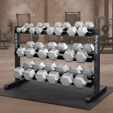 Body-Solid 5-50 lb. Hex Dumbbell Package with Rack