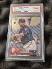 2019 TOPPS CHROME UPDATE #HMT59 SHANE BIEBER ROOKIE CARD PSA 10 GEM MINT. rookie card picture