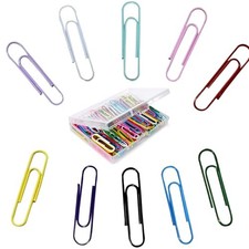 Paper Clips, 100-PCS PaperClips Assorted Sizes, 8 Colored Paper Clips Medium,