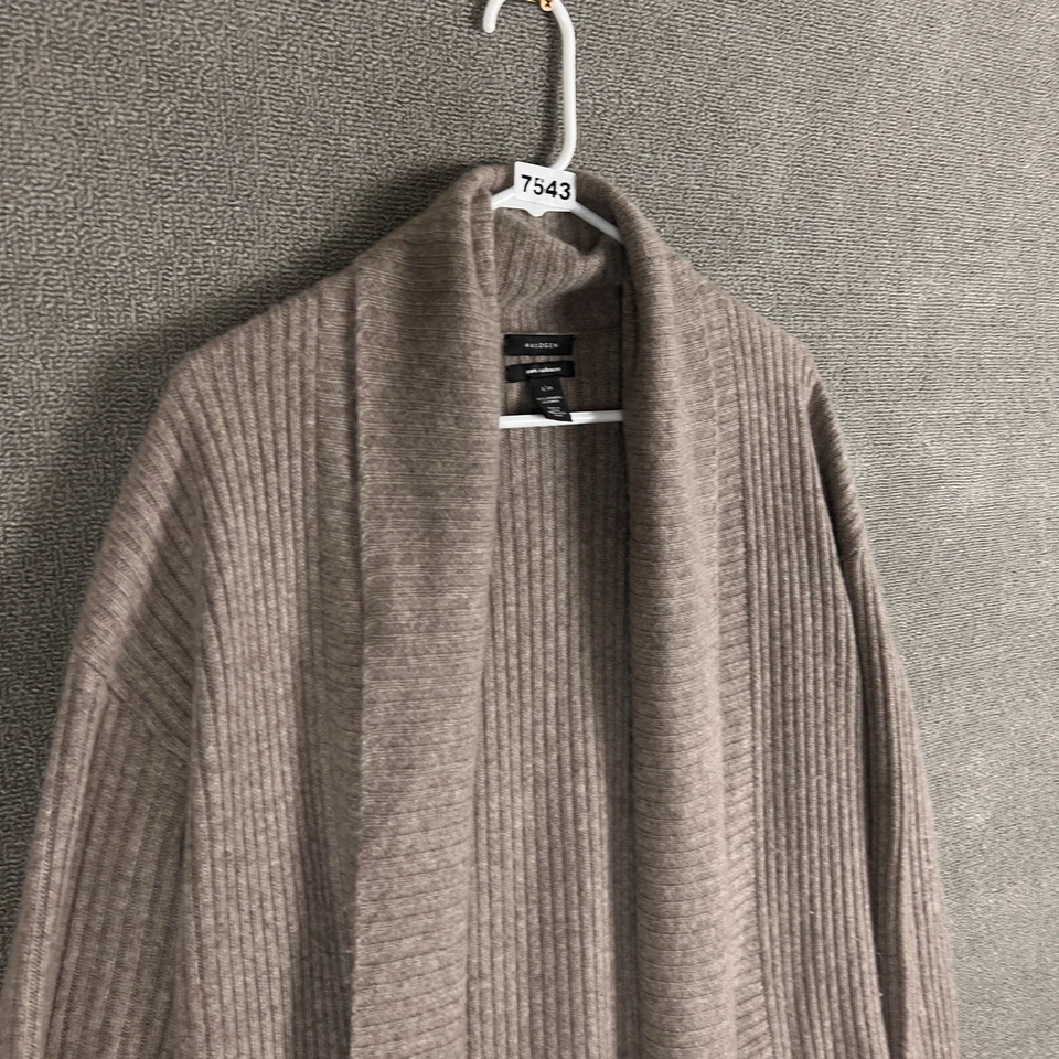 Suéter halógeno para mujer pequeño mediano topo 100 % cachemir acanalado largo cárdigan Foto 4 de 4