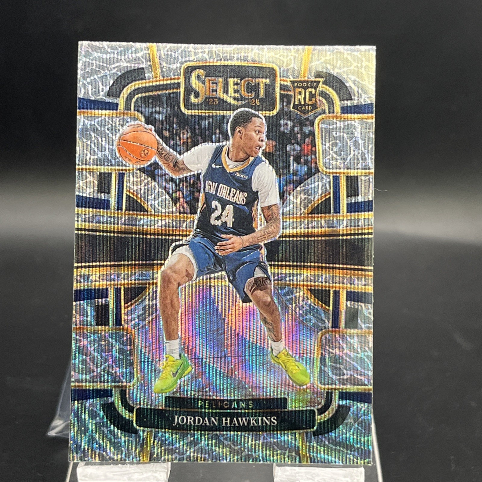 JORDAN HAWKINS 2023-24 PANINI SELECT #72 ROOKIE ELEPHANT PRIZM SSP RC