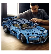 1690PCS Blue Sports Car Building Blocks Toy Model DIY Creativity Gift