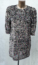 ZARA Sequin Embellished Shift Tunic Dress Size S UK 10 Cocktail Xmas Party