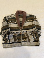 Vintage New Identity Western Style Multicolor Striped Textured Cropped Jacket