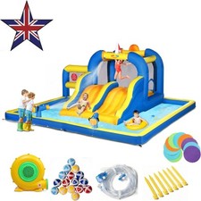 Inflatable Bounce Castle W/Slide Pool & Blower 4.7 x 4.72 x 2.6m Kids Trampoline