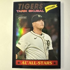 2026 Topps Heritage Chrome Tarik Skubal /77 Black Border