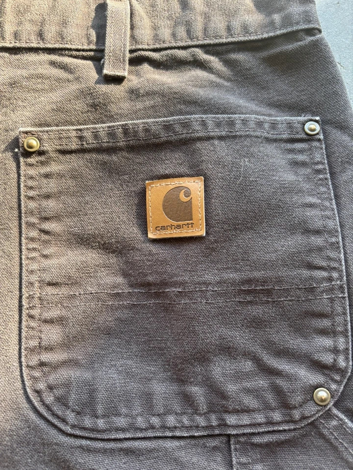 Peto Carhartt Doble Rodilla Original Vintage Marrón Ajuste 40x30 Foto 3 de 4