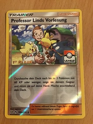 Pokemon TCG Professor Linds Vorlesung 1st Place Liga 188a/214 Promo Deutsch