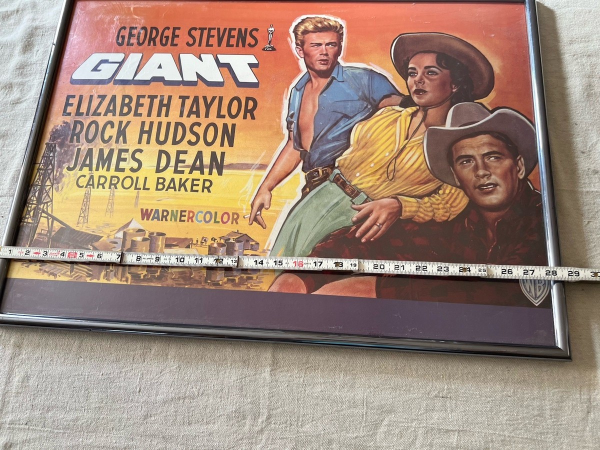 Vintage 70s-80s Framed Giant Movie Poster James Dean, Elizabeth