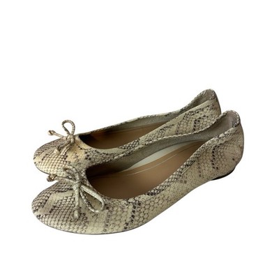 Vionic Snakeskin Embossed Leather Ballet Flats Arch Support US 7.5 EU 38.5