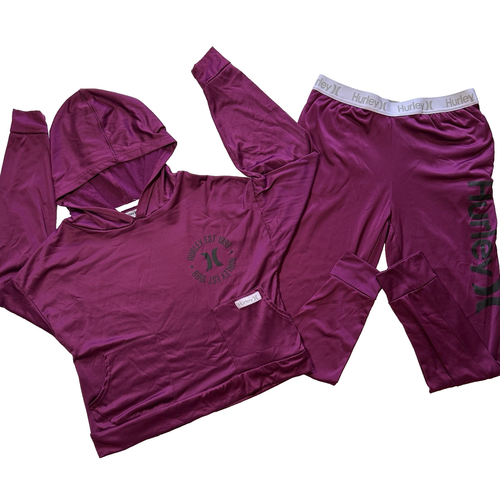 Hurley Women’s Lounge Set Hoodie Jogger Sweatpants Magenta Size Small