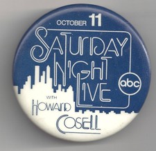 Vintage 1975 Howard Cosell ABC Network Pin Saturday Night Live