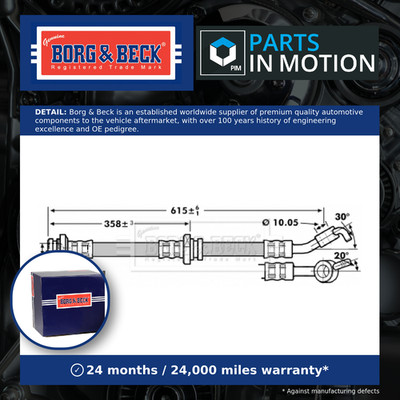 Brake Hose fits NISSAN MICRA K12 1.0 Front Left 03 to 10 CG10DE Hydraulic B&B