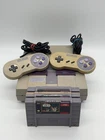 Vintage SUPER NES Control Deck Nintendo Model SNS-001 w/ 2 Controllers & Games -