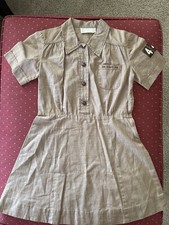 Vintage 1970s Brownie Girl Scout Uniform Dress No Size Tag Side Zip No Belt