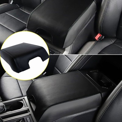 For 2015-2019 Ford F150 Black Leather Armrest Center Console Lid Cover EAW
