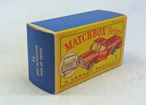 Lesney Matchbox MB71b Jeep Gladiator ORIGINAL Empty D Type Box with White Circle