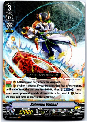 #ad SPINNING VALIANT V EB07 002EN VANGUARD RARE CARDFIGHT VANGUARD HP $1.99