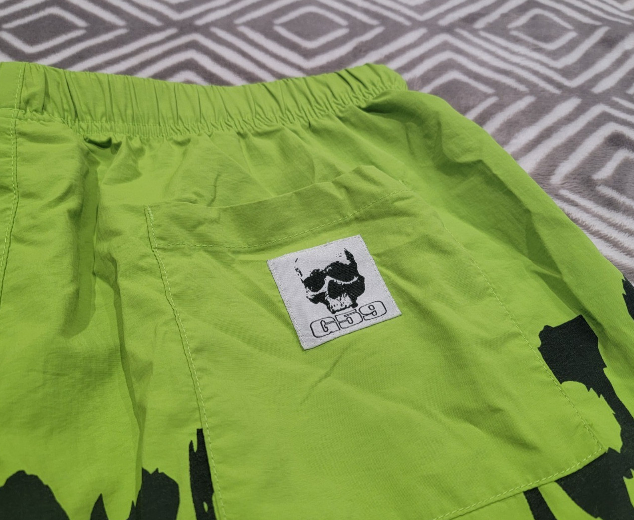 G59 Grey Five Nine Records Shorts Size Men Size Medium Green Nylon Suicideboys