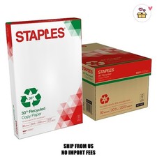 Staples 30 Recycled 11" x 17" Copy Paper, 20 lbs., 92 Brightness, 500 Sheets/Re