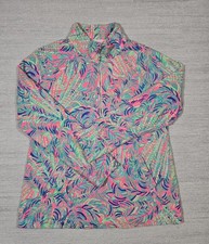 Lilly Pulitzer Skipper Popover Womens L 1/2 Zip Pink Sunset Coco Breeze Preppy